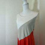Anthropologie Maeve Cameron Burnt Orange Colorblock Asymmetrical Shift Dress L Photo 2