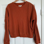 Madewell  Waffle Knit Boxy Sweatshirt Tee Sweater Medium M 100% Cotton Photo 0