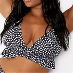 Polka Dot Ruffle Bikini Top Plus Size 20 Boohoo New Black White Halter Top Photo 9