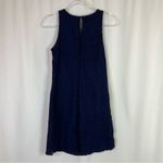 A Byer A. Byer Navy Lace Sleeveless Shift Dress Nylon Spandex Womens Small Photo 4