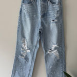 No Boundaries  Distressed Paint Splatter Light Wash Jeans 100% Cotton Button Fly Photo 0