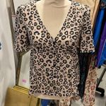 Sanctuary Y2K leopard deep v short sleeve button front top adorable π₯° Photo 5