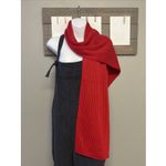 PINK by Victoria’s Secret Red Ribbed Acrylic Long Winter Scarf 66” By 8” OSFM Photo 3