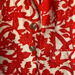 Ann Taylor Loft 100% Linen Orange Floral Single Breasted 2 Button Blazer Size 0 Photo 3