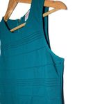 Parker Lacey Pin Tuck Fit and Flare Sleeveless Dress Alpine Teal Green Small Photo 9