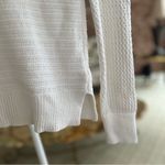 Tahari  Sweater Crewneck Open Knit White Long Sleeve XS Preppy Classic Casual Photo 5