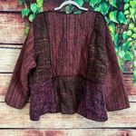 Vintage Mirasol Patchwork Tweed Jacket Womens XL Wool Blend Purple Brown Photo 4