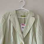 Sigrid Olsen  Lime & White Striped Vintage Boxy Blazer Size 14 NWT Photo 4