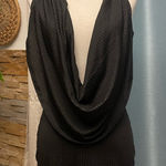 Chic Black Halter cowl neck open back mini Dress Size M Photo 0