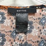Smythe Floral V Neck Top Blouse Gold Blue Size S Photo 8