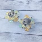 Vintage Clip On Earrings Extra Large Yellow, Orange, Green Statement Photo 2