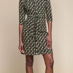 4 Funky Flavours Anthropologie patterned shirt dress sz L FITS Medium sz 8 Green Photo 0