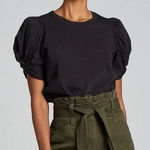 ALC Frank ALC "Kati" Puff-Sleeve Cotton Tee Shirt Black XS Photo 0