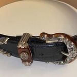 Brighton Leather Belt 90s Vintage Y2K, Black Photo 0