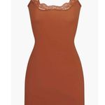 SKIMS fit everybody lace slip dress in bronze NWT Photo 3