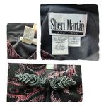 Sheri Martin Velvet Floral Jacket Black red Size 12 Vintage Bling Floral Photo 5