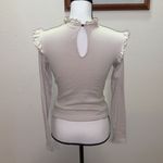 Bohme  beige ruffle keyhole Long sleeve shirt Photo 3
