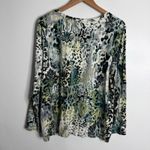 Touch of Cool Animal Print Layering Tee Multicolor XL Chico's 3 Stretch Photo 2