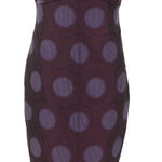 Vera Wang Lavender Label Purple Strapless Bow Jacquard Cocktail Dress Size 8 Photo 0