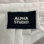 Alpha Studio M/L Button Front Blouse White Crepe Sheer Long Sleeve NWT Oversized Size L Photo 5