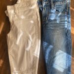 American Eagle Outfitters White and Blue Skinny Jeans Photo 6