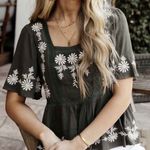 Bohme Green Floral Top Photo 0