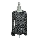 Joseph Ribkoff  Link Print Peplum Bell Sleeve Blouse Size‎ 10 Photo 1