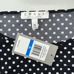 CHAUS NEW YORK  NWT Size XL Black & White Polka Dot Sharkbite Hem Blouse Top Photo 3