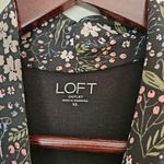 Loft  Blouse Tank Top Floral Faux Wrap Black Business Casual Neutral V-Neck Photo 6