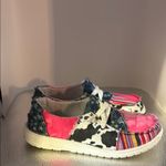 Gypsy Jazz Pink and Blue Moccasins with Playful Design​ Size 6.5 Photo 2