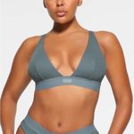 SKIMS  Cotton Rib Plunge Bralette Kyanite Bralette size‎  XXS nwot Photo 8