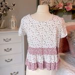 Planet Gold Ruffle Tier Floral Top Peasant Photo 1