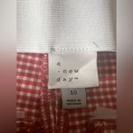 A New Day  Cropped Pants Women's 10 Orange Mid Rise Orange Gingham Side Zipper Photo 3