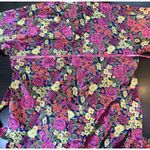 Cacique Vtg  Floral Satin Robe‎ Large Colorful Kimono Belt Knee Length Coquette Photo 5