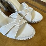 Franco Sarto Ivory Suede W/ Snake Print Wedges Heels Size 8 Wedge Photo 5