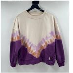 Free People Cream and Purple Ombre Metti Oversized Crew Sweatshirt Size XS Photo 1
