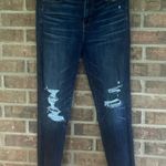 American Eagle  Outfitters Women's Dark Blue Distressed High Rise Crop Jeggings Photo 0