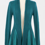 Anthropologie Knitted & Knotted Sweater Women Small Green Open Cardigan Office Preppy Bohemian Photo 0