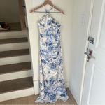 Reformation NWT Myla Silk Maxi Dress in Blue and White Meringue Photo 6