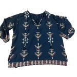 Madewell  Marta Folkstitch Popover Peasant Boho 3/4 Sleeve Blouse Top size small Photo 0