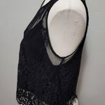 Anthropologie Anthrooologie Astr the Label black sleeveless lace crop top size medium Photo 2