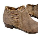 Minnetonka  Size 8.5 Boot Brown Leather Bootie Side Zip Lace Accent Autumn Fall‎ Photo 4