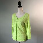American Eagle  | Neon Green Lightweight Button Cardigan Sweater Photo 9