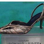 Donald Pliner Sand Black Hand Paint Leather Shoe Pointy Toe Sling Back NWT $265 Photo 4