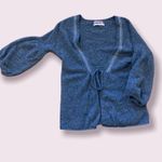 Velvet by Graham & Spencer Gray Cashmere Tie Cardigan with Glitter Lapels Photo 4