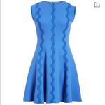 Lela Rose Women's Cobalt Blue Wave Lace Trim Sleeveless Fit & Flare Dress sz 10 Photo 4