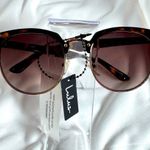 Lulu’s Tortoiseshell Horn Rim Rounded Half Frame Sunglasses Blocks 100% UVA UVB Brown Photo 1
