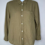 Everlane Womens 100% Cotton Button Down Shirt in Khaki Size 4 Long Sleeve Photo 0