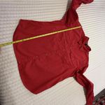 Ralph Lauren Lauren  Red Button Up Long Sleeve Blouse Shirt XL Extra Large Cotton Photo 2