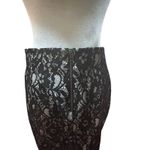 Worthington  Black Lace Pencil Skirt Knee Length Size 10 Photo 3